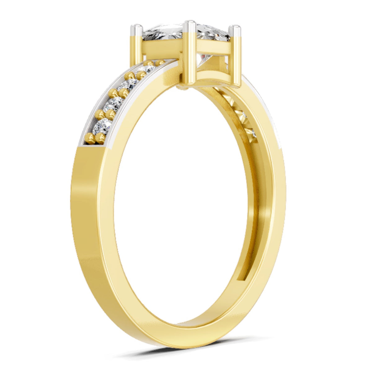 Delicate Princess-Cut Solitaire Diamond Ring