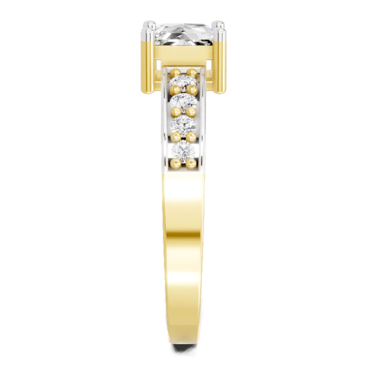Delicate Princess-Cut Solitaire Diamond Ring