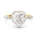 Ethereal Heart Halo Diamond Ring