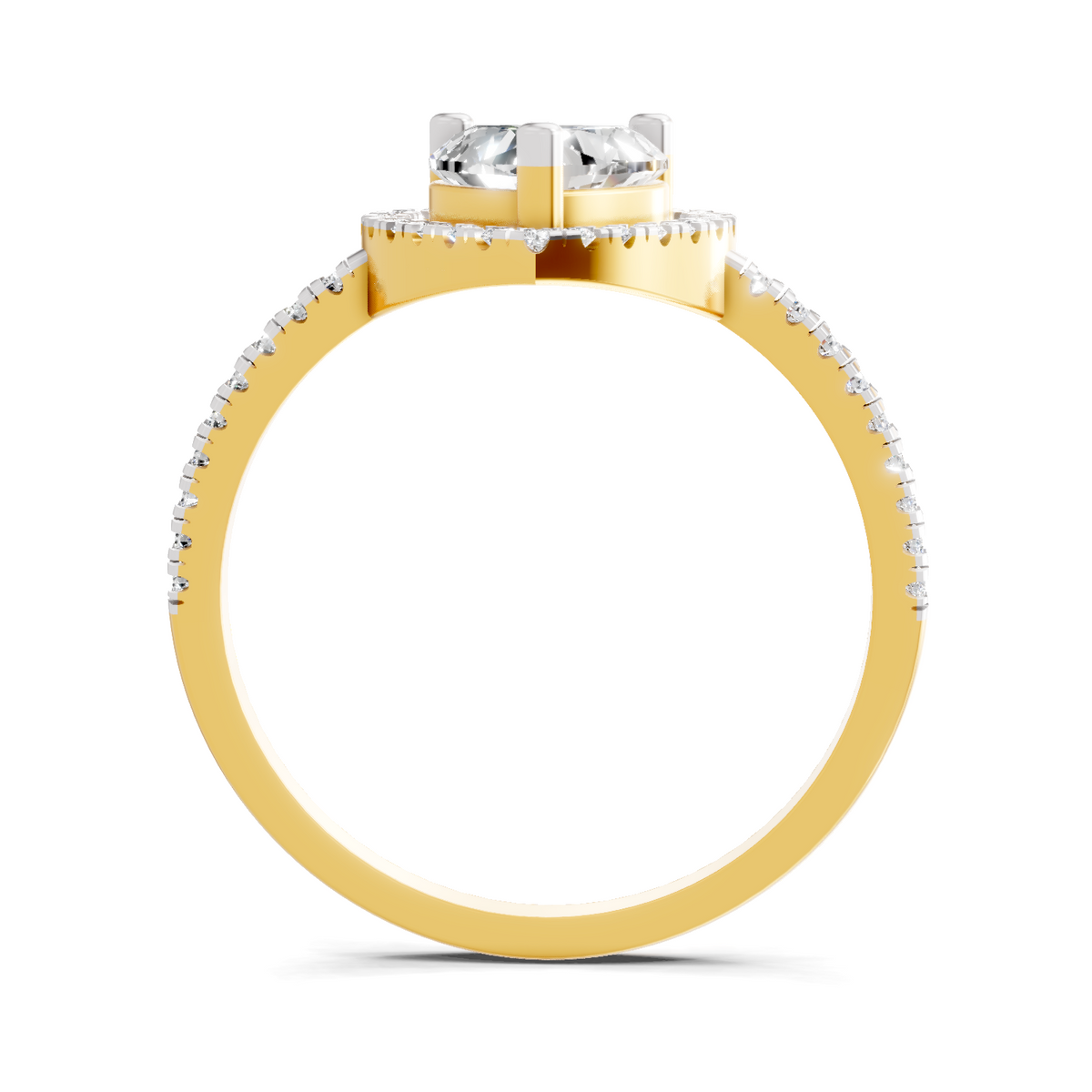 Ethereal Heart Halo Diamond Ring