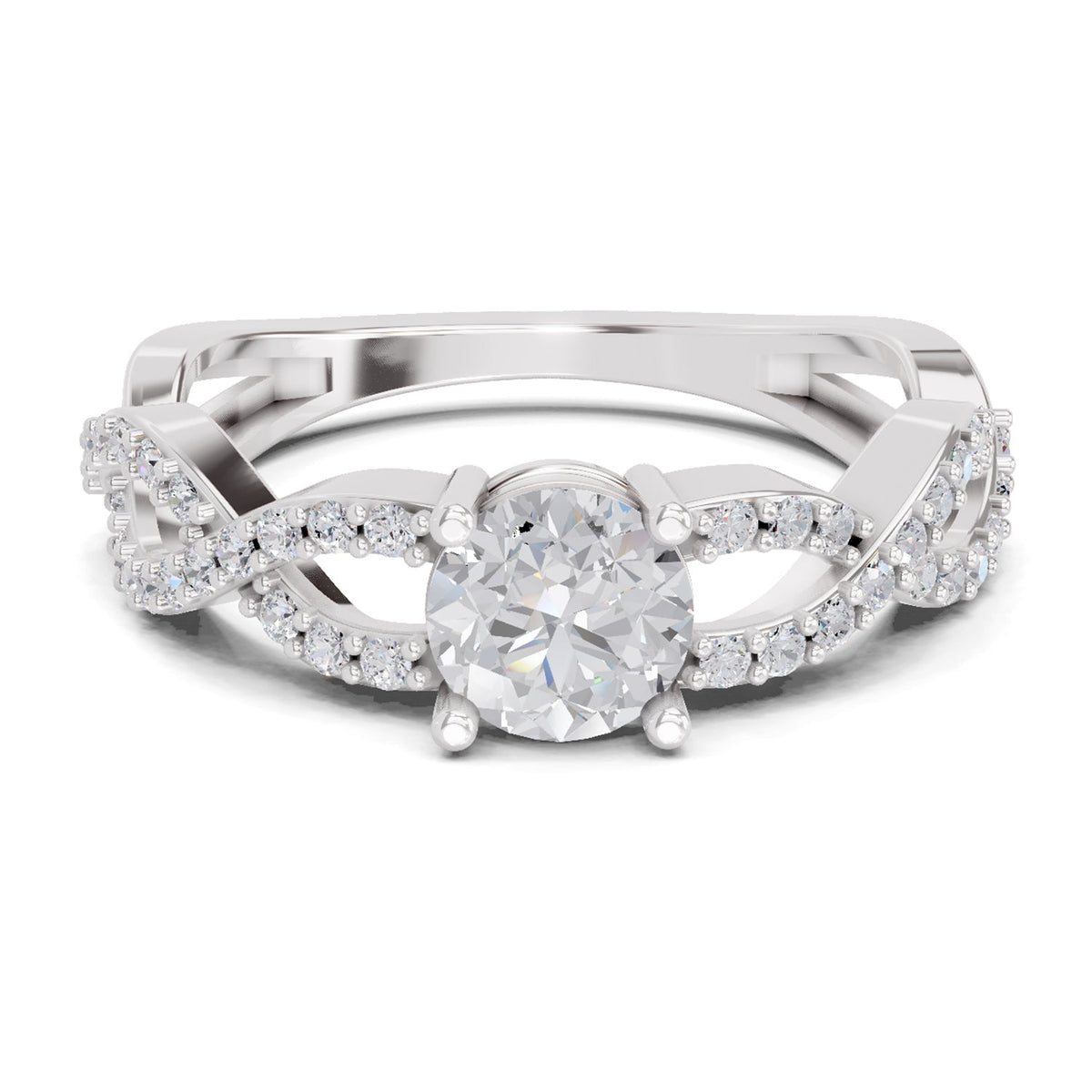 Refined Infinity Diamond Engagement Ring