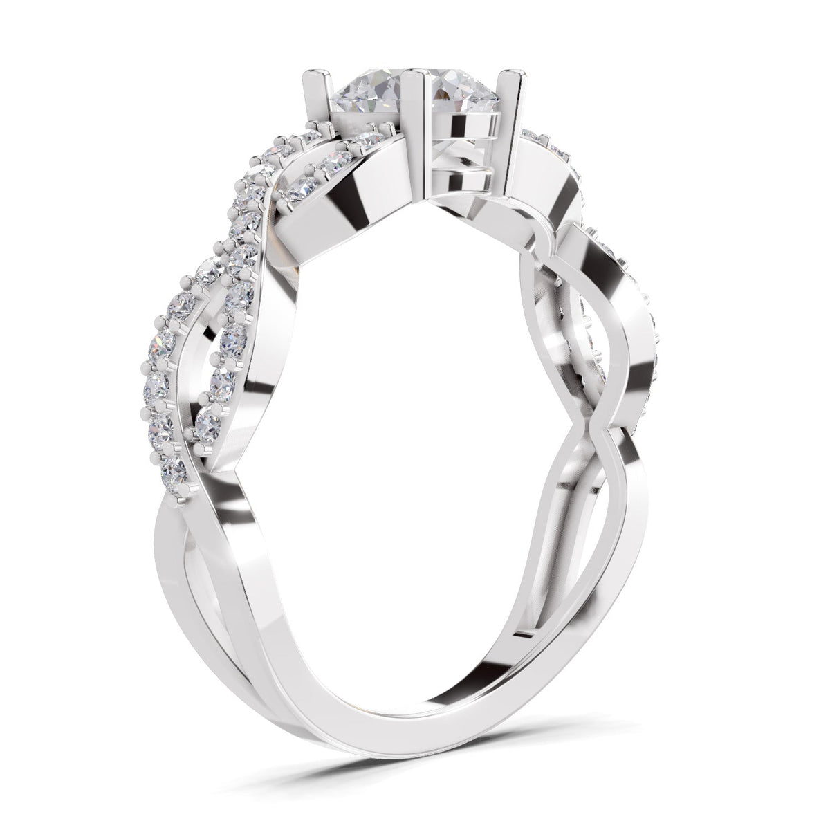 Refined Infinity Diamond Engagement Ring