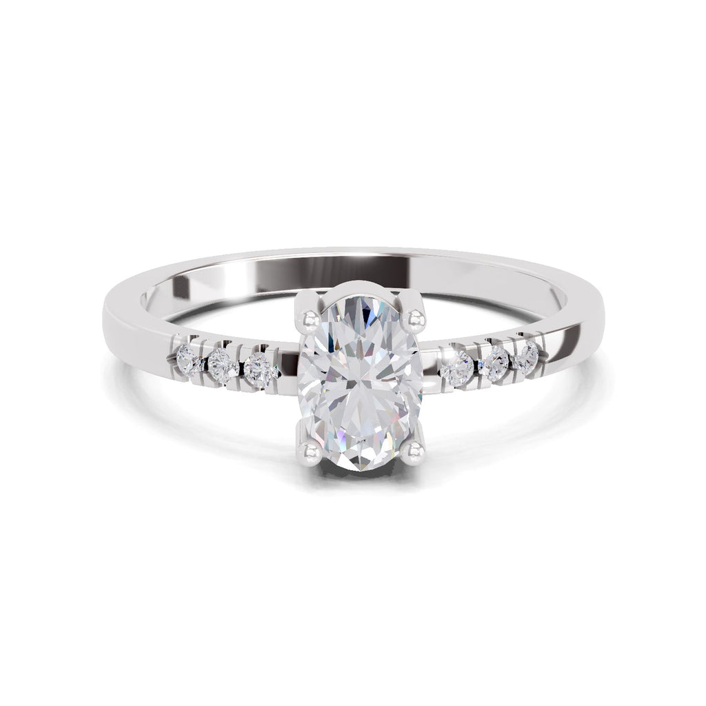 Brilliant Oval Solitaire Diamond Ring