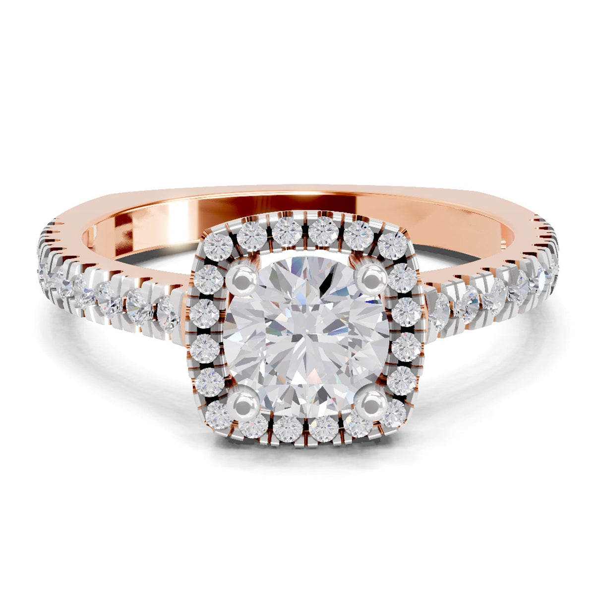Radiant Halo Diamond Ring