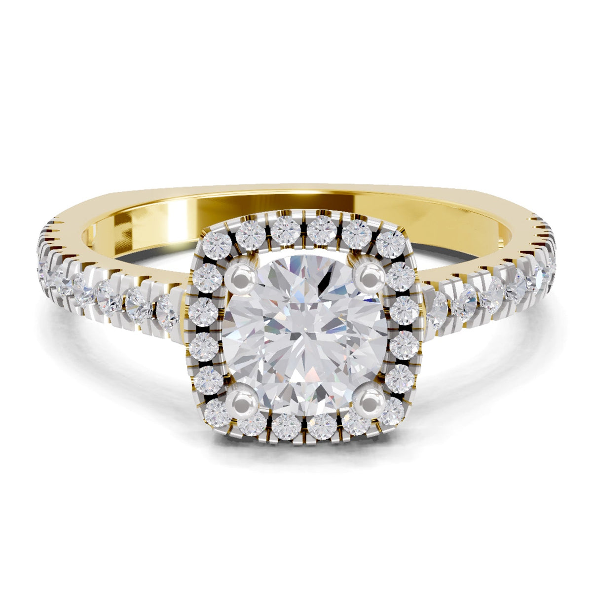 Radiant Halo Diamond Ring