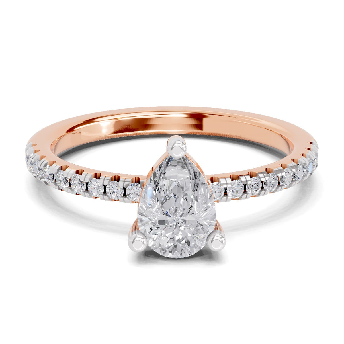 Lustrous Pear Diamond Ring