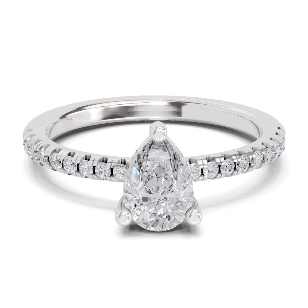 Lustrous Pear Diamond Ring