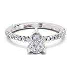 Lustrous Pear Diamond Ring