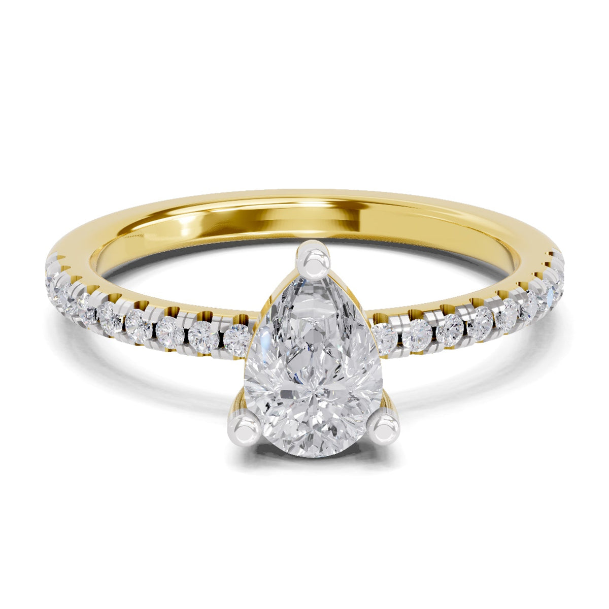 Lustrous Pear Diamond Ring