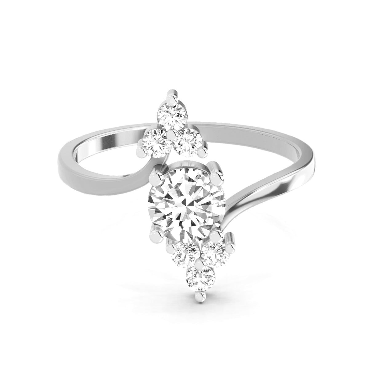 Sparkling Swirl Diamond Ring