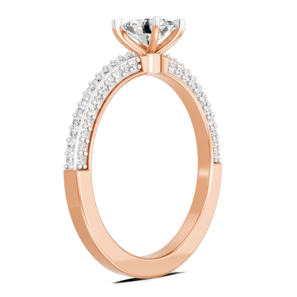 Shimmering Oval Solitaire Diamond Ring