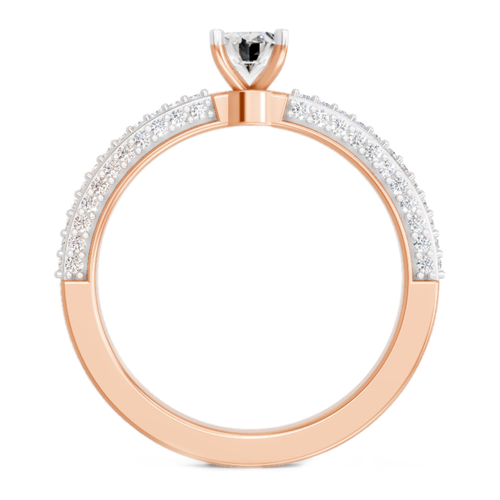 Shimmering Oval Solitaire Diamond Ring