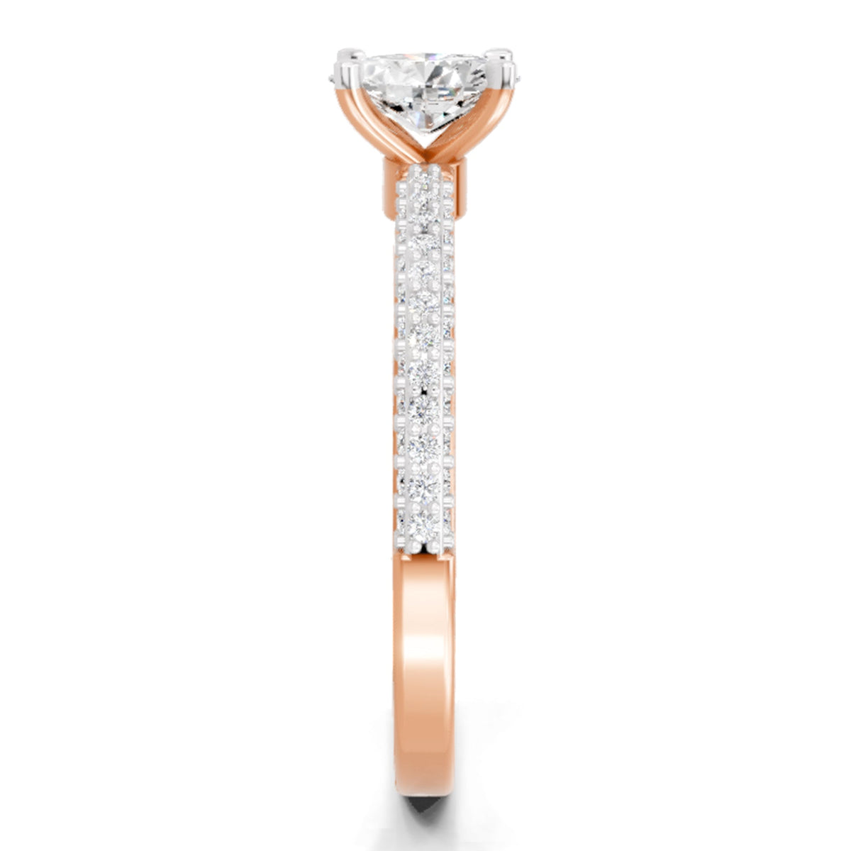 Shimmering Oval Solitaire Diamond Ring