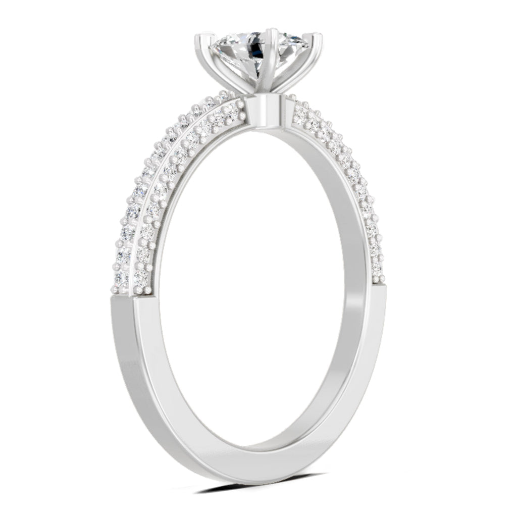 Shimmering Oval Solitaire Diamond Ring