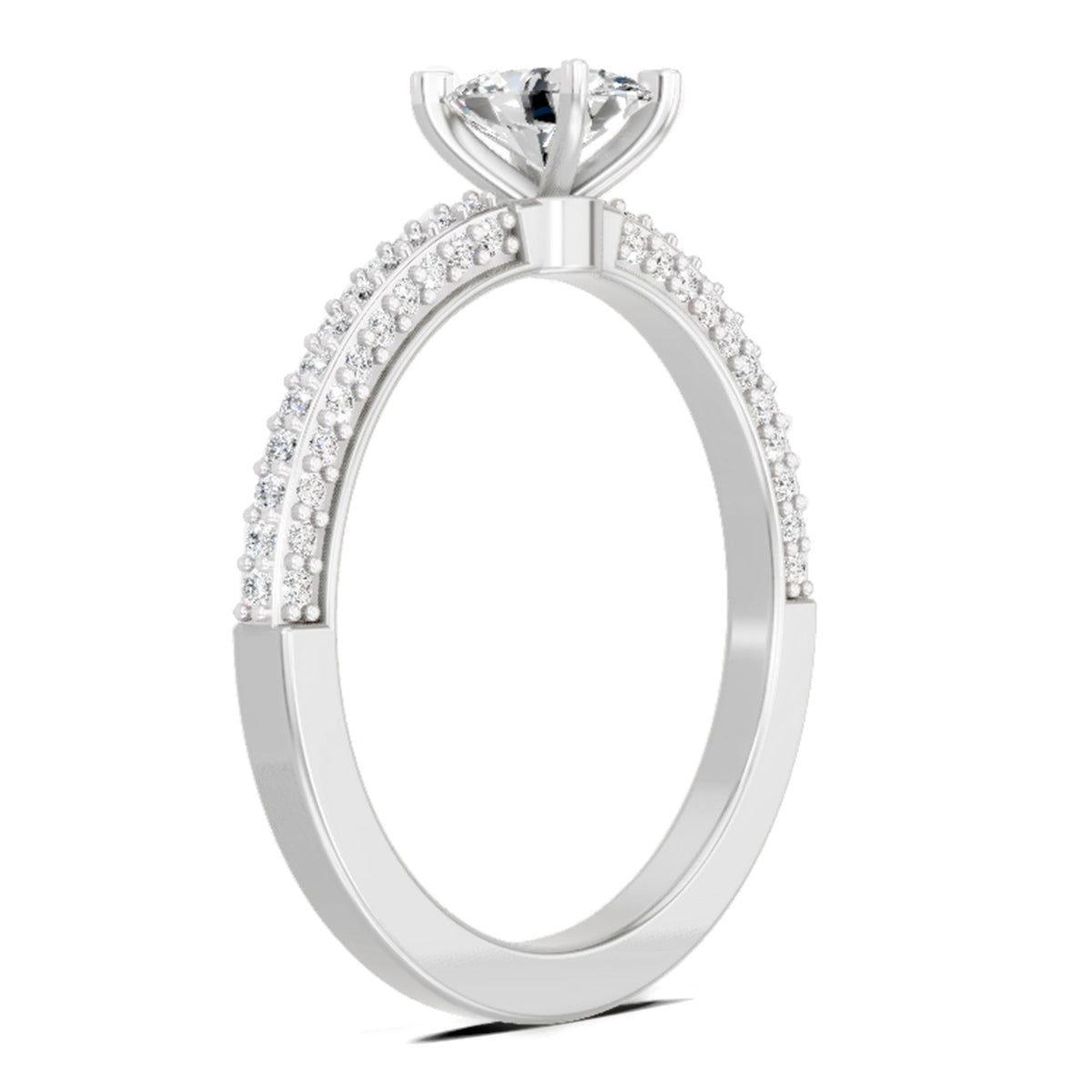 Shimmering Oval Solitaire Diamond Ring