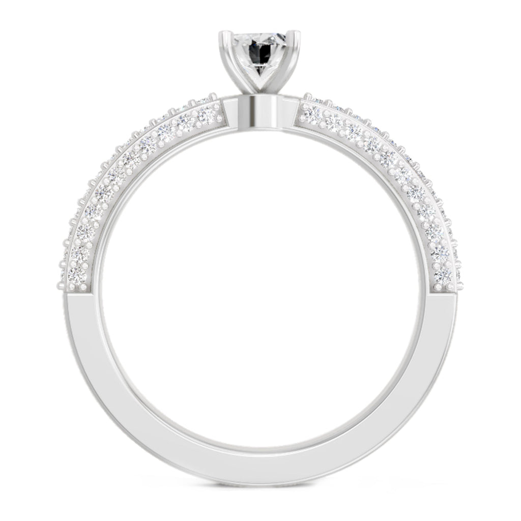 Shimmering Oval Solitaire Diamond Ring