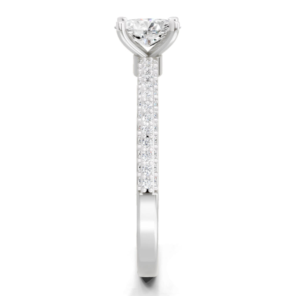 Shimmering Oval Solitaire Diamond Ring