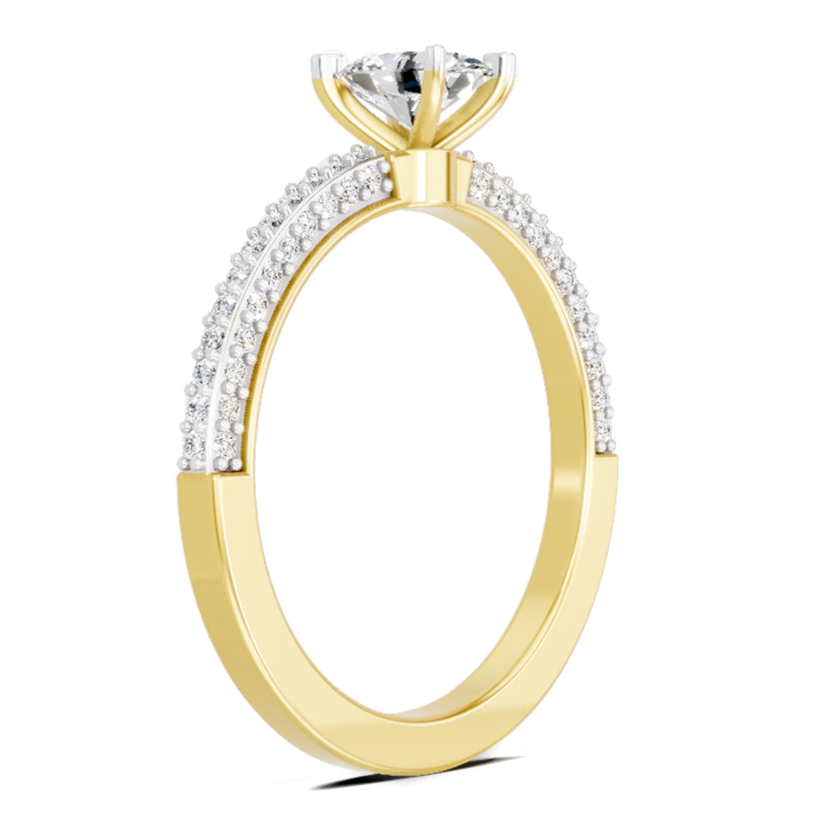 Shimmering Oval Solitaire Diamond Ring