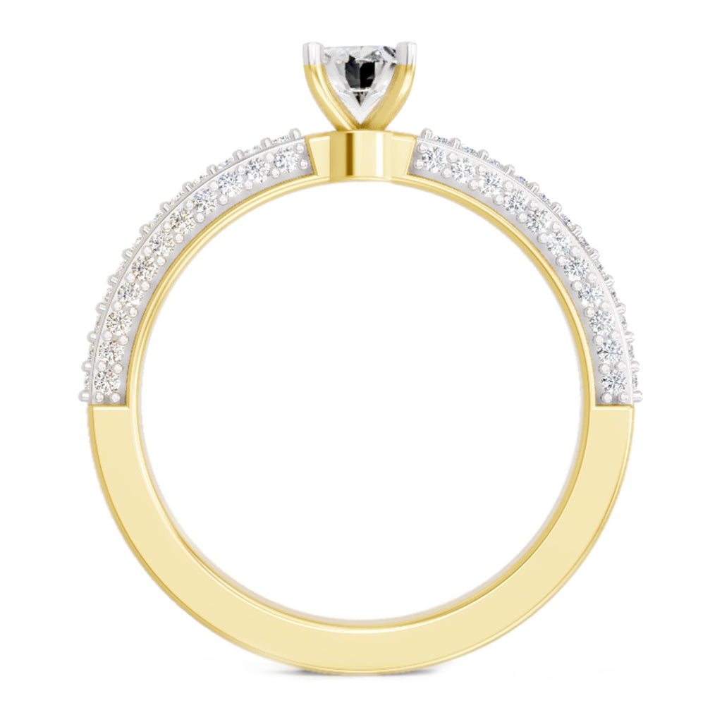 Shimmering Oval Solitaire Diamond Ring