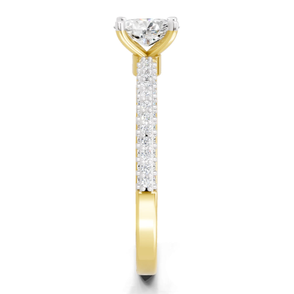 Shimmering Oval Solitaire Diamond Ring