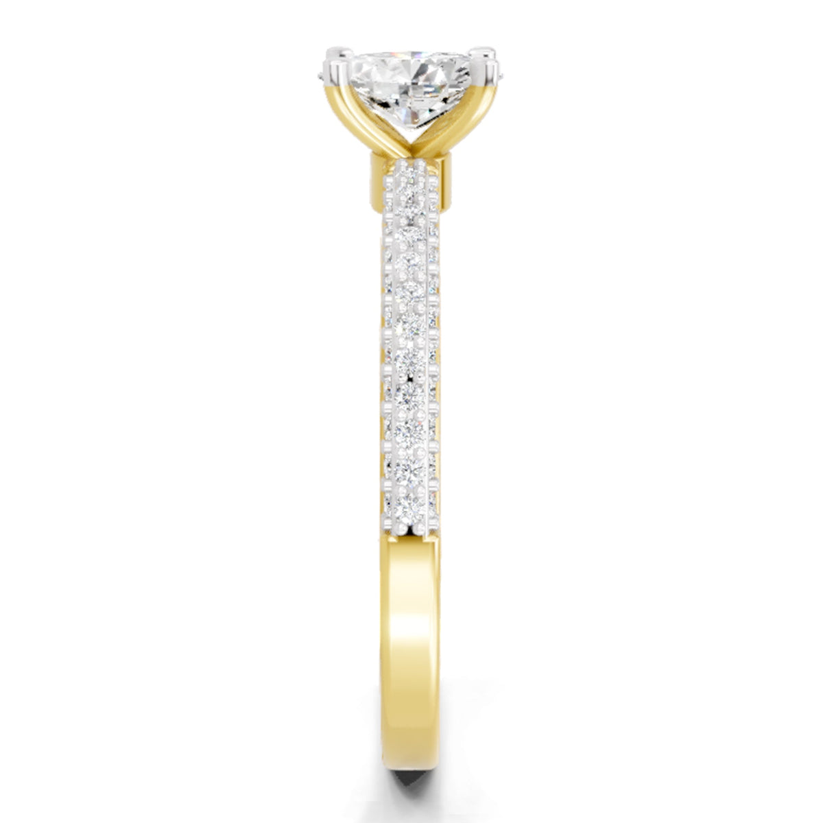 Shimmering Oval Solitaire Diamond Ring