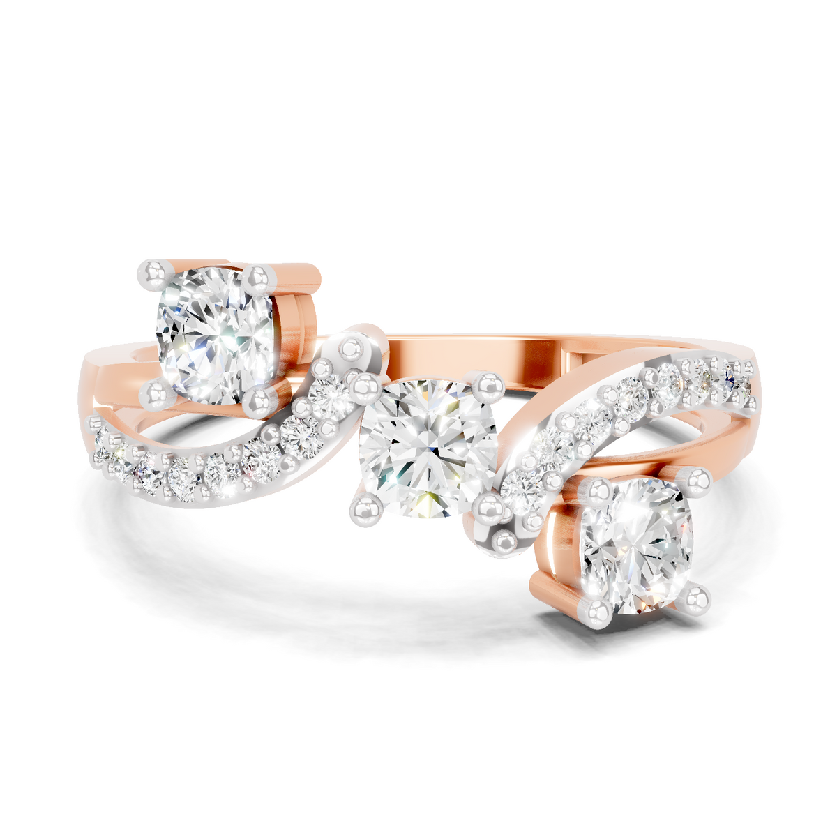 Celestial Three-Stone Diamond Ring