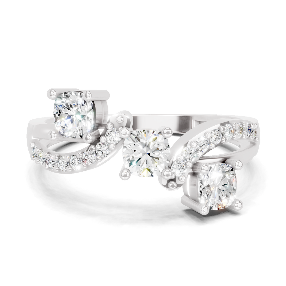 Celestial Three-Stone Diamond Ring