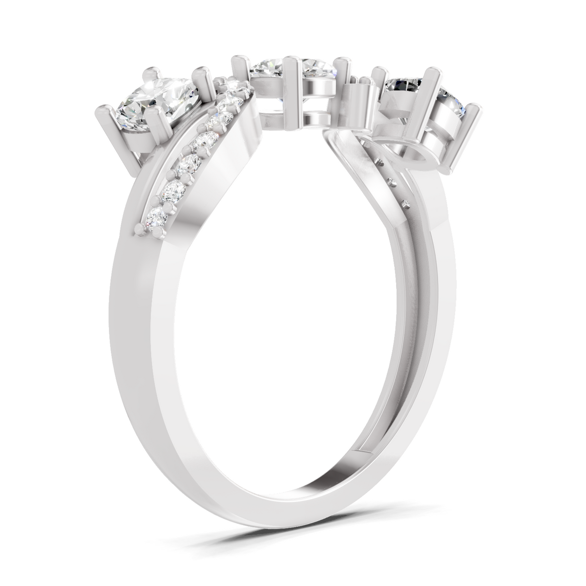 Celestial Three-Stone Diamond Ring