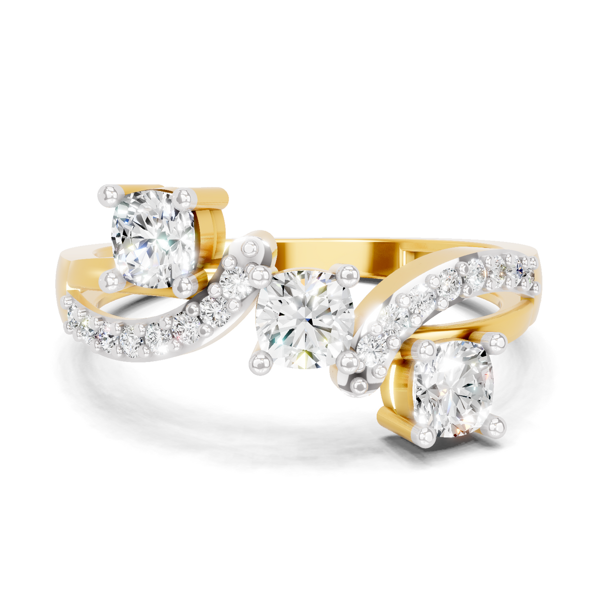 Celestial Three-Stone Diamond Ring