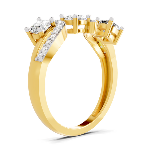 Celestial Three-Stone Diamond Ring