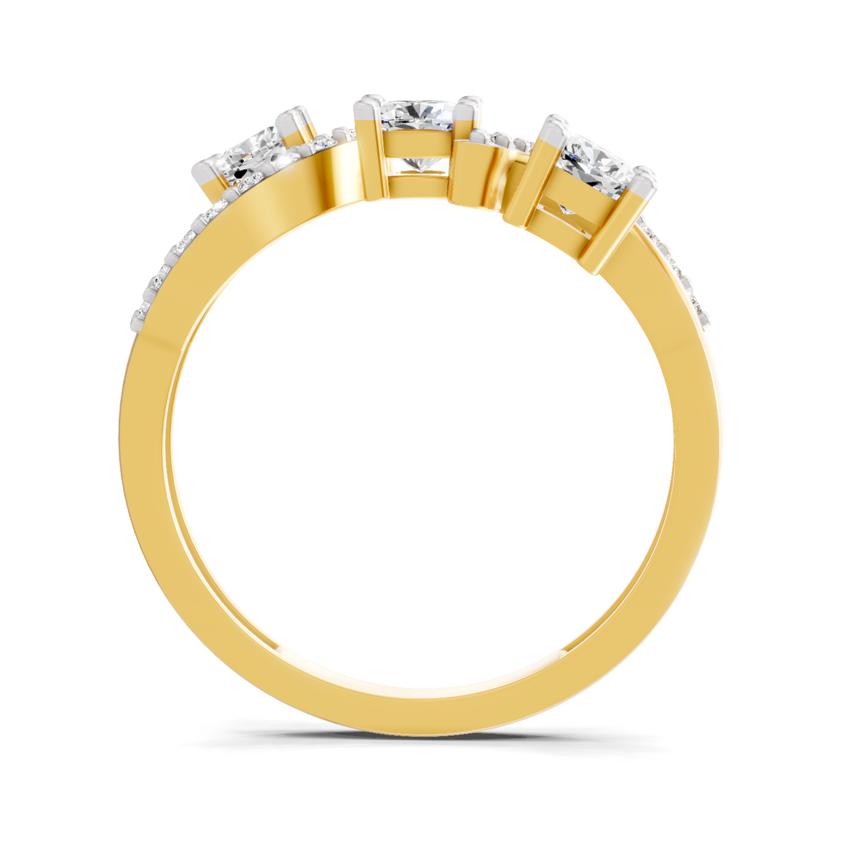 Celestial Three-Stone Diamond Ring