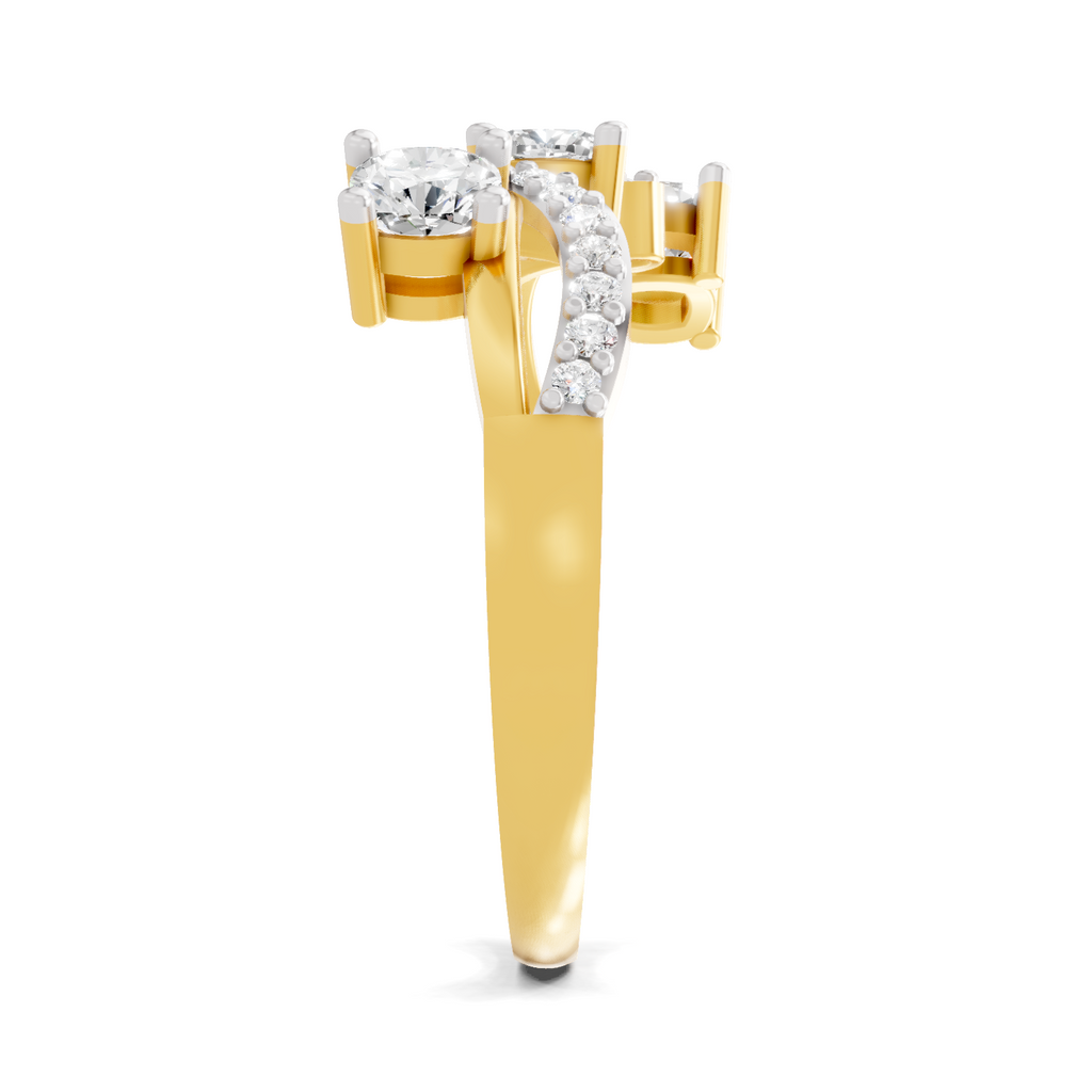 Celestial Three-Stone Diamond Ring