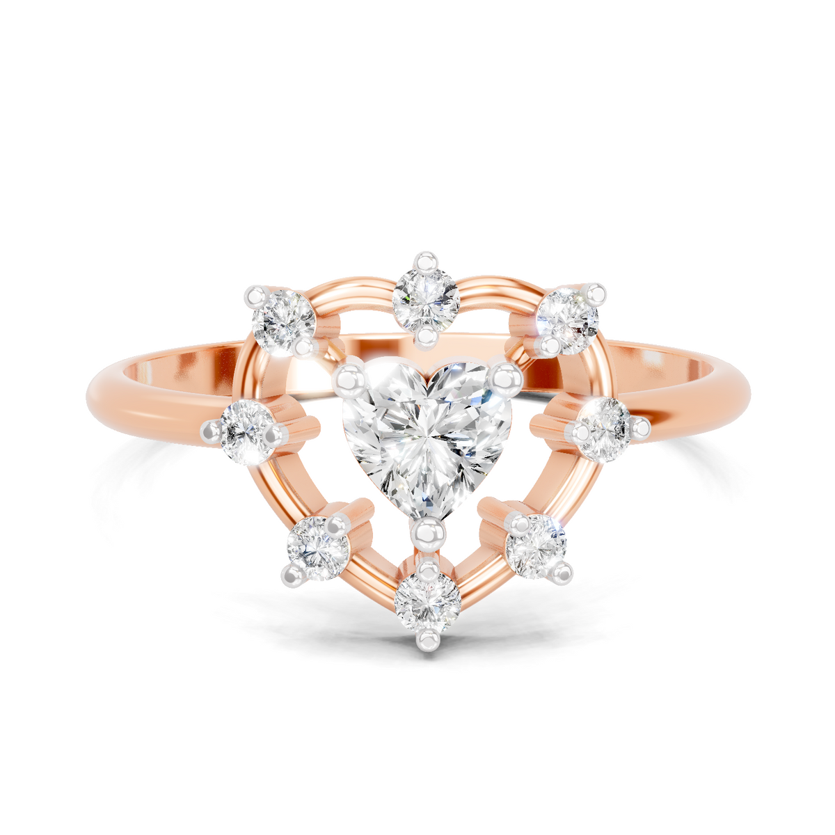 Delicate Heart Diamond Ring