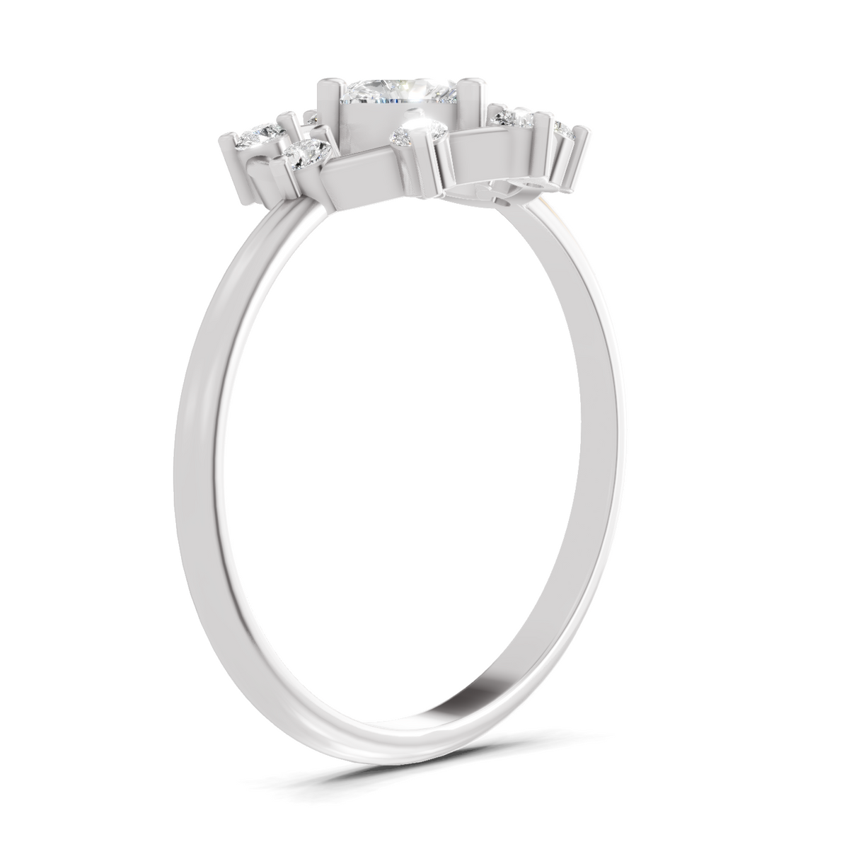 Delicate Heart Diamond Ring