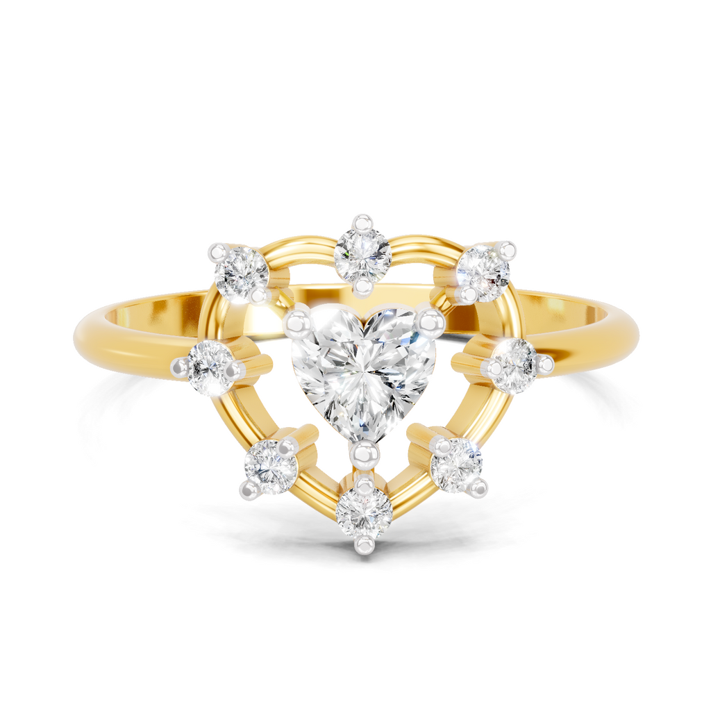 Delicate Heart Diamond Ring