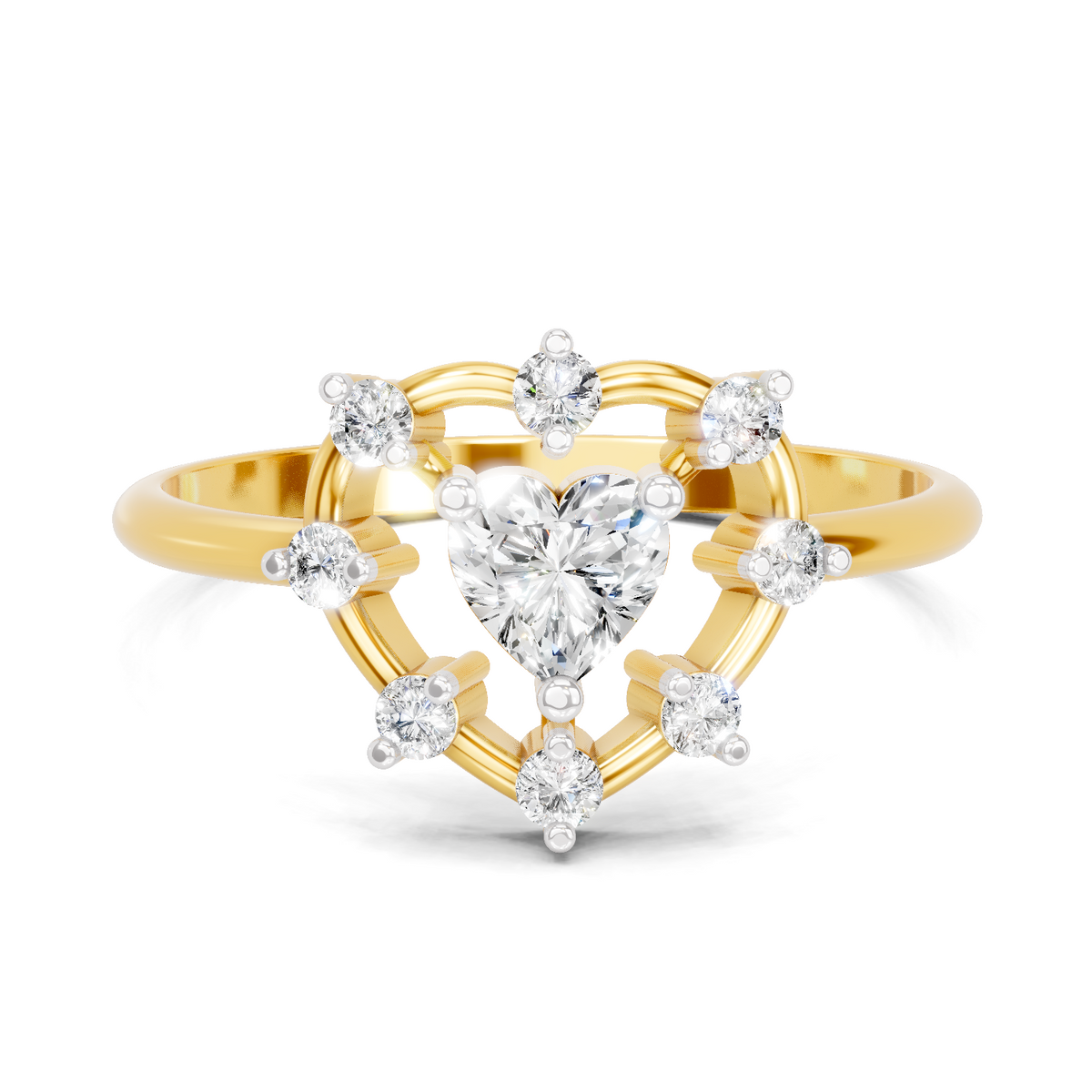 Delicate Heart Diamond Ring
