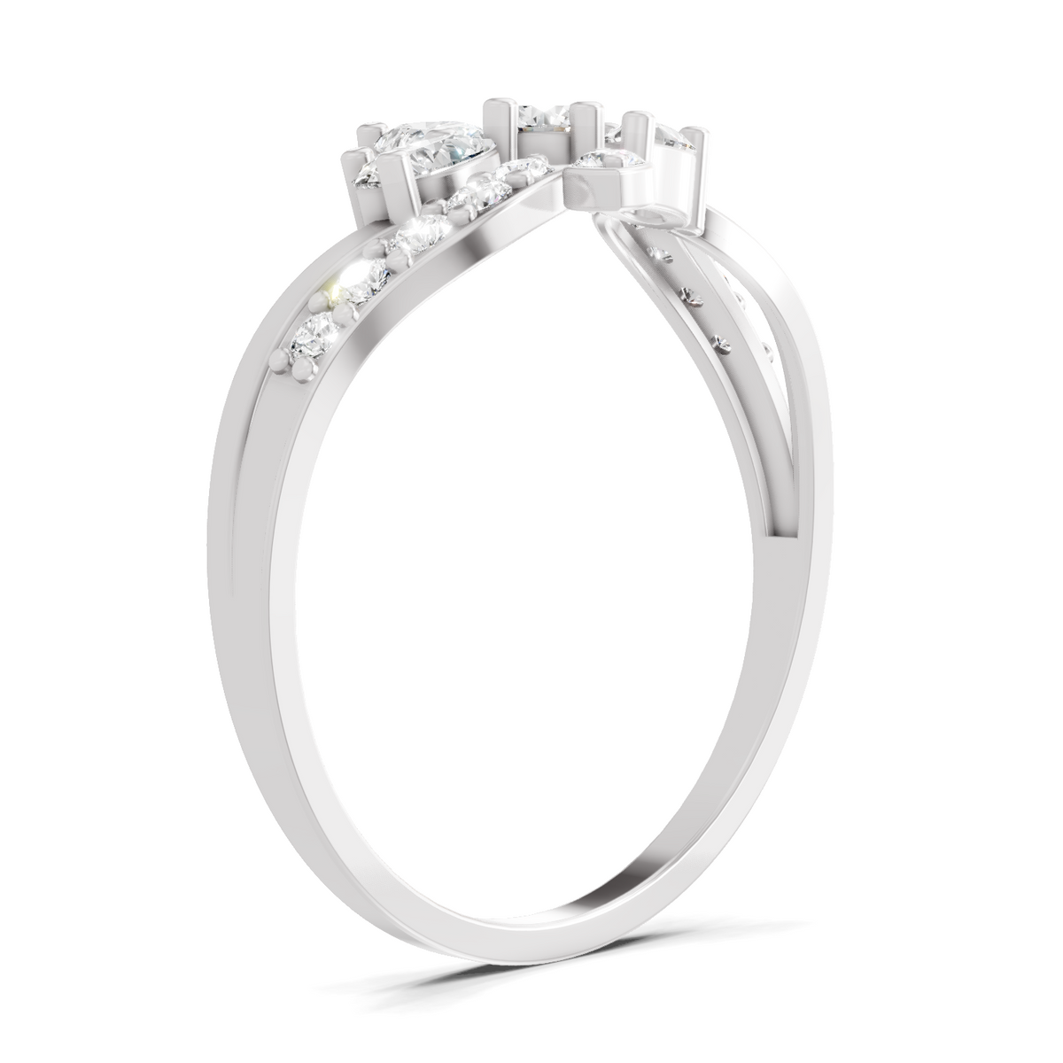 Majestic Pear Floral Diamond Ring