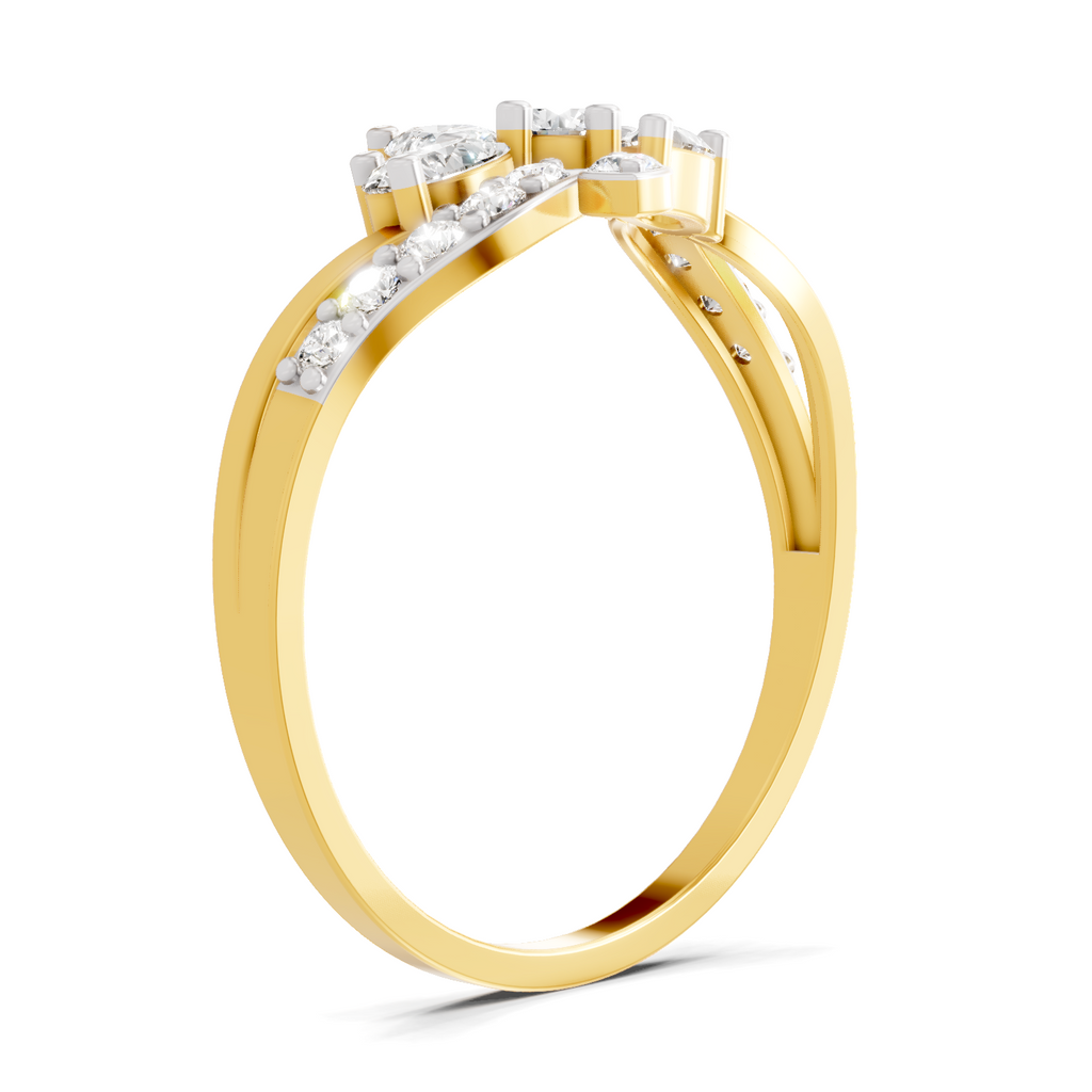 Majestic Pear Floral Diamond Ring