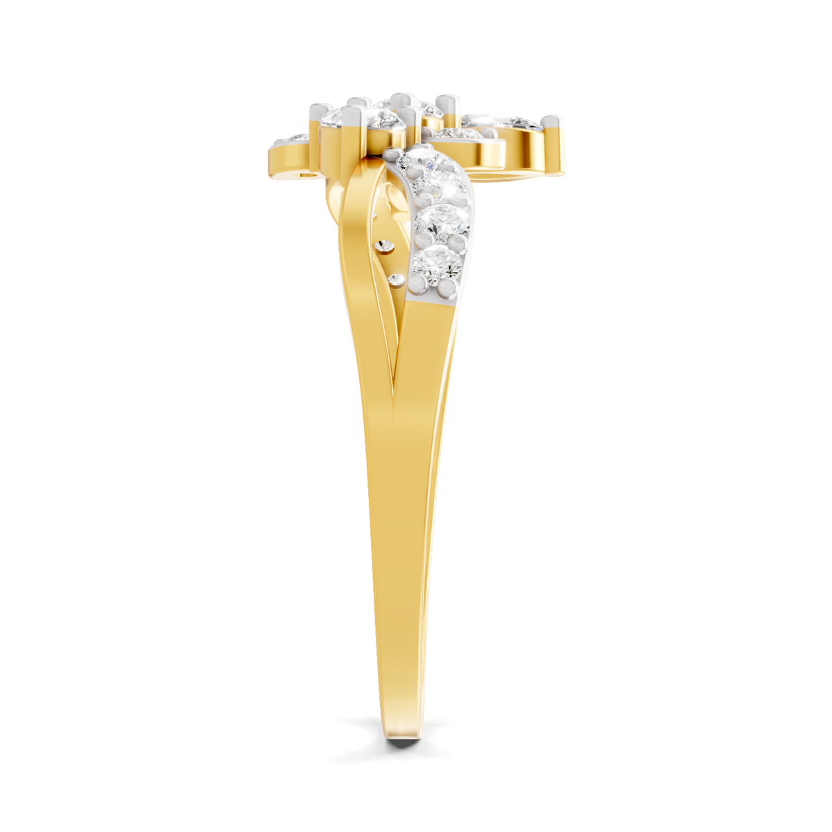 Majestic Pear Floral Diamond Ring