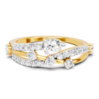 Sparkling Pear Bypass Diamond Ring