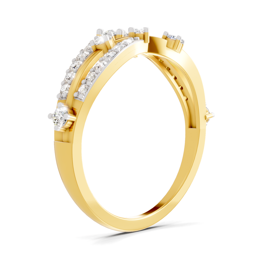 Sparkling Pear Bypass Diamond Ring