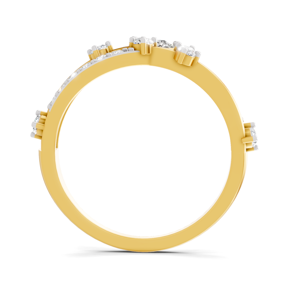 Sparkling Pear Bypass Diamond Ring