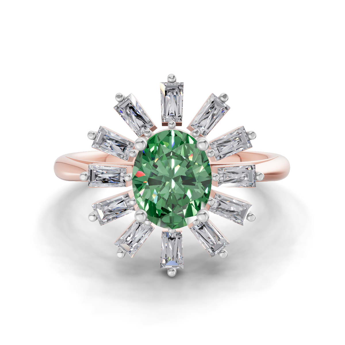 Refined Halo Diamond Engagement Ring