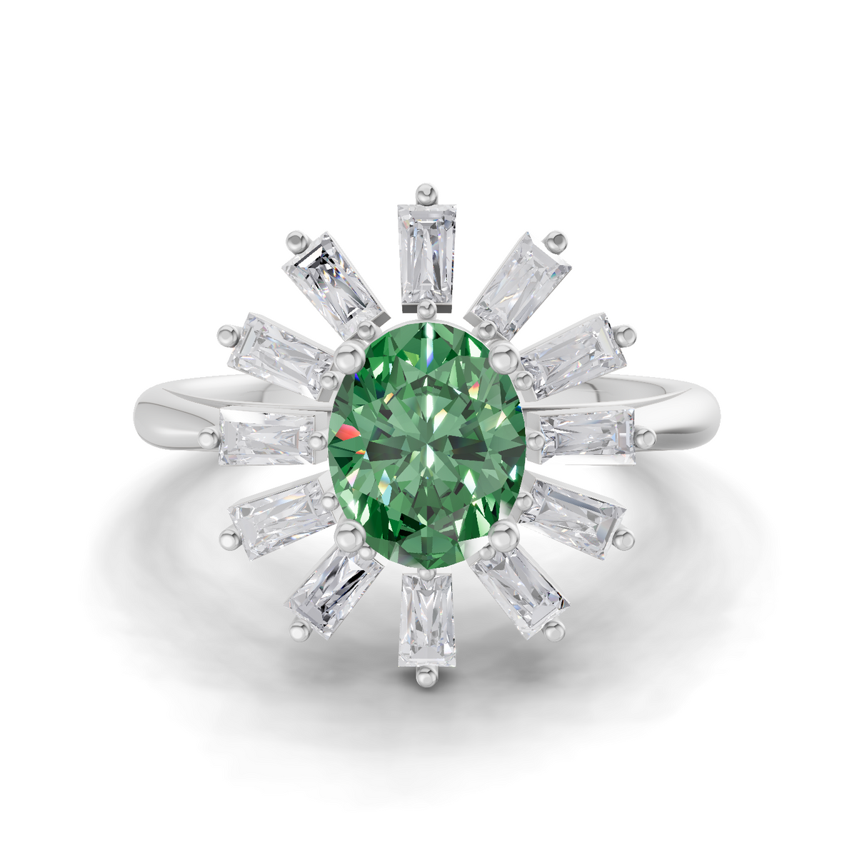 Refined Halo Diamond Engagement Ring