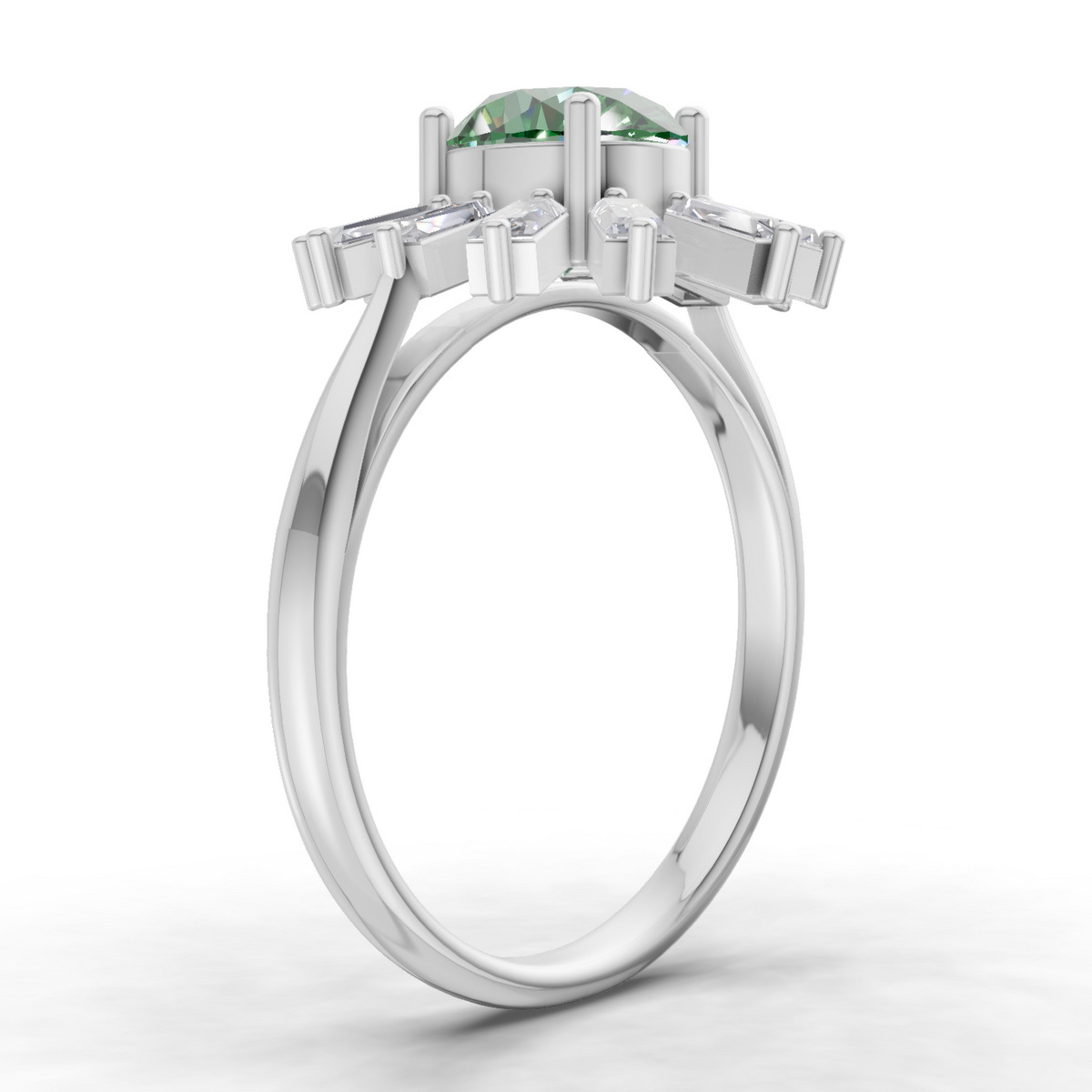 Refined Halo Diamond Engagement Ring