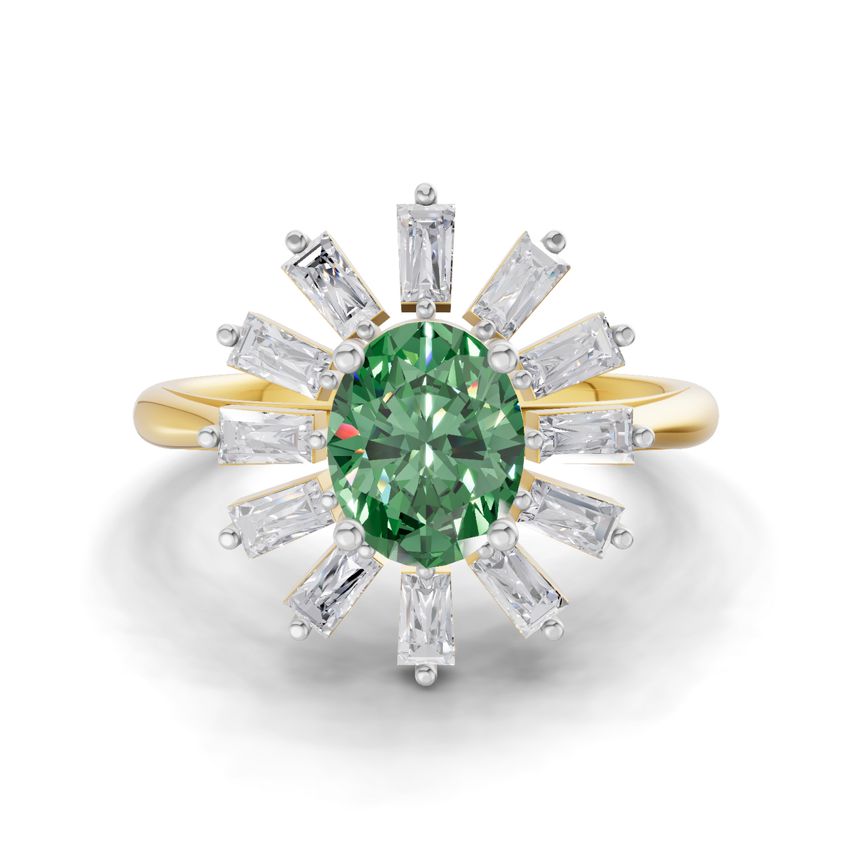 Refined Halo Diamond Engagement Ring
