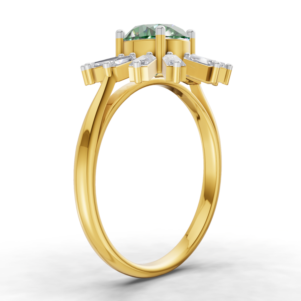 Refined Halo Diamond Engagement Ring