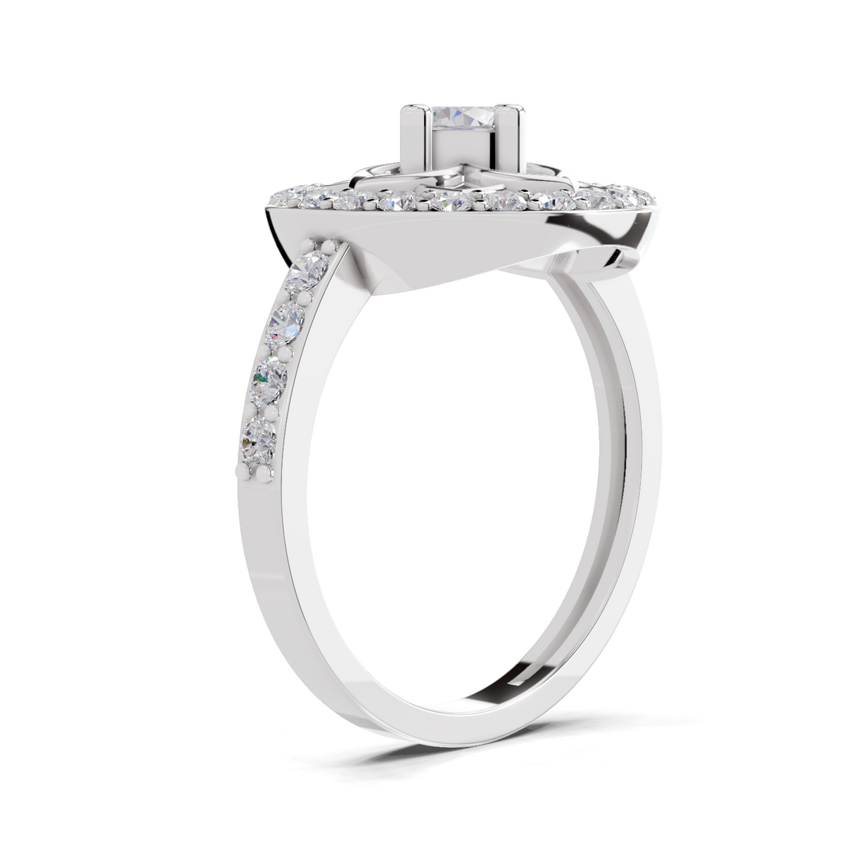 Enchanting Floral Halo Diamond Ring