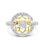 Enchanting Floral Halo Diamond Ring