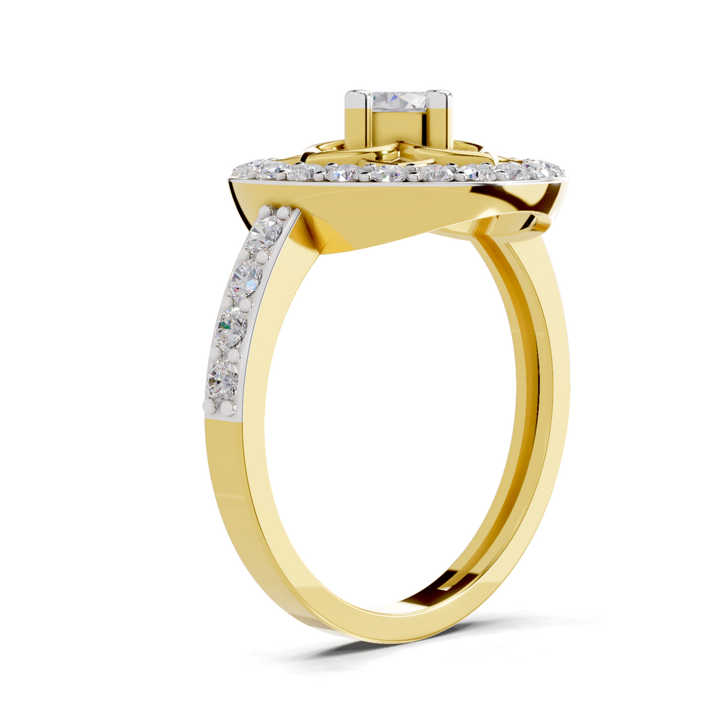 Enchanting Floral Halo Diamond Ring